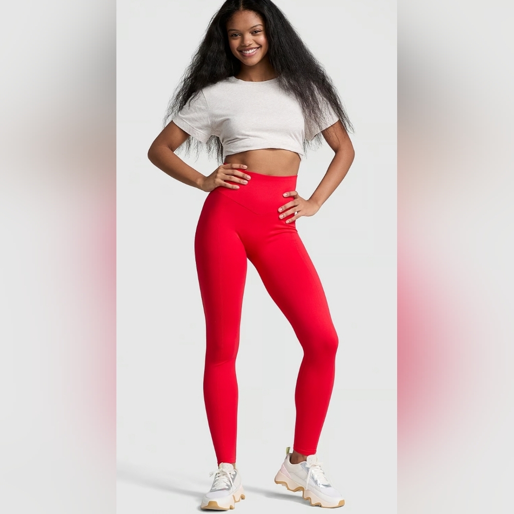 Victoria’s Secret PINK Seamless Classic High Waist Leggings Women's  SM Red NWT